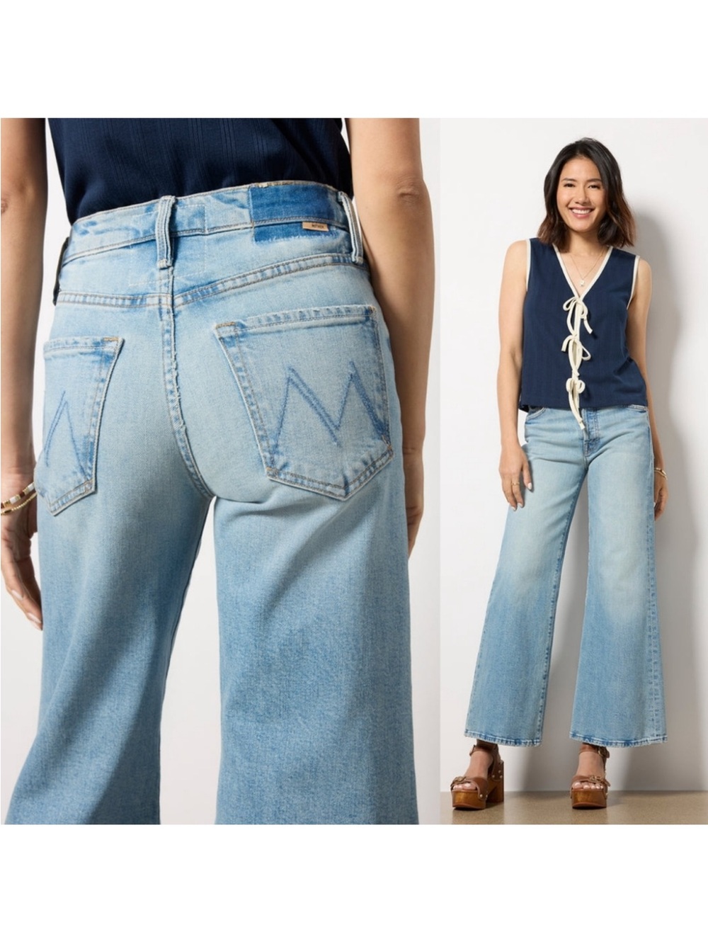 NWOT Mother Denim The Tomcat Roller Jean 26 Petite Lil I Confess Jeans Wide Leg - Picture 3 of 13